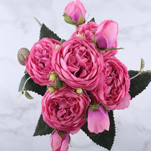 Load image into Gallery viewer, Rose Pink Silk Peony Artificial Flowers