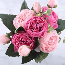 Load image into Gallery viewer, Rose Pink Silk Peony Artificial Flowers