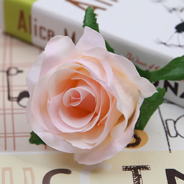 artificial flower rose head high simulation rose wedding decoration home